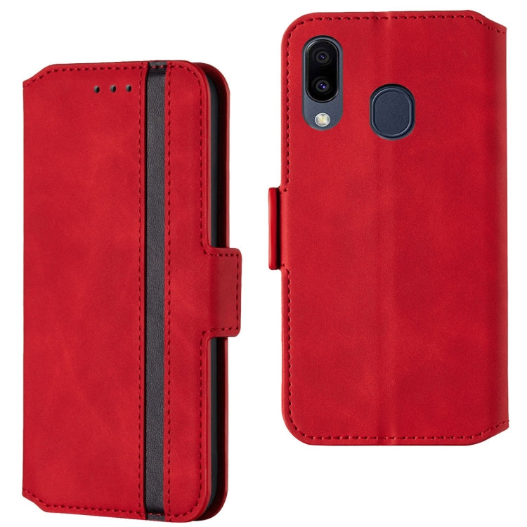 For Galaxy A40 Retro Frosted Oil Side Horizontal Flip Case with Holder & Card Slots