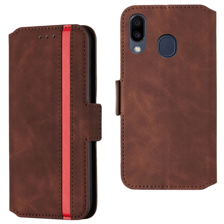For Galaxy A40 Retro Frosted Oil Side Horizontal Flip Case with Holder & Card Slots