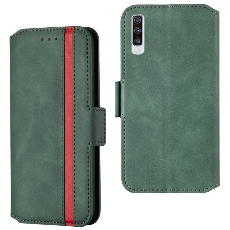 For Galaxy A50 Retro Frosted Oil Side Horizontal Flip Case with Holder & Card Slots