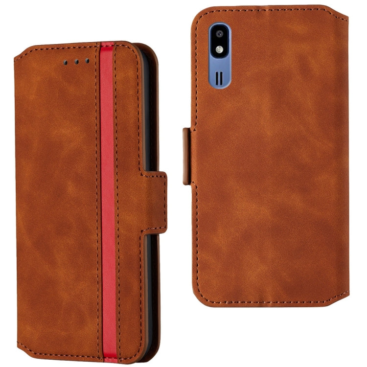 For Galaxy A2 Core Retro Frosted Oil Side Horizontal Flip Case with Holder & Card Slots