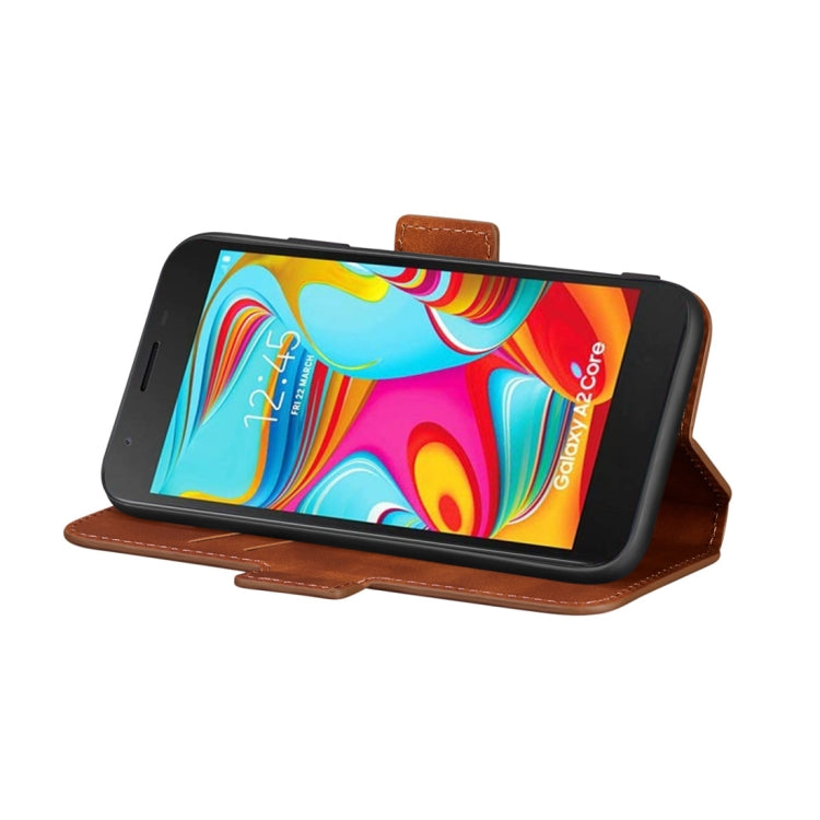 For Galaxy A2 Core Retro Frosted Oil Side Horizontal Flip Case with Holder & Card Slots