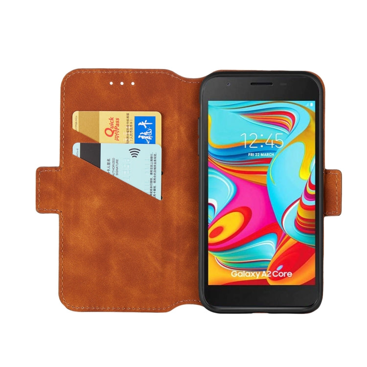 For Galaxy A2 Core Retro Frosted Oil Side Horizontal Flip Case with Holder & Card Slots