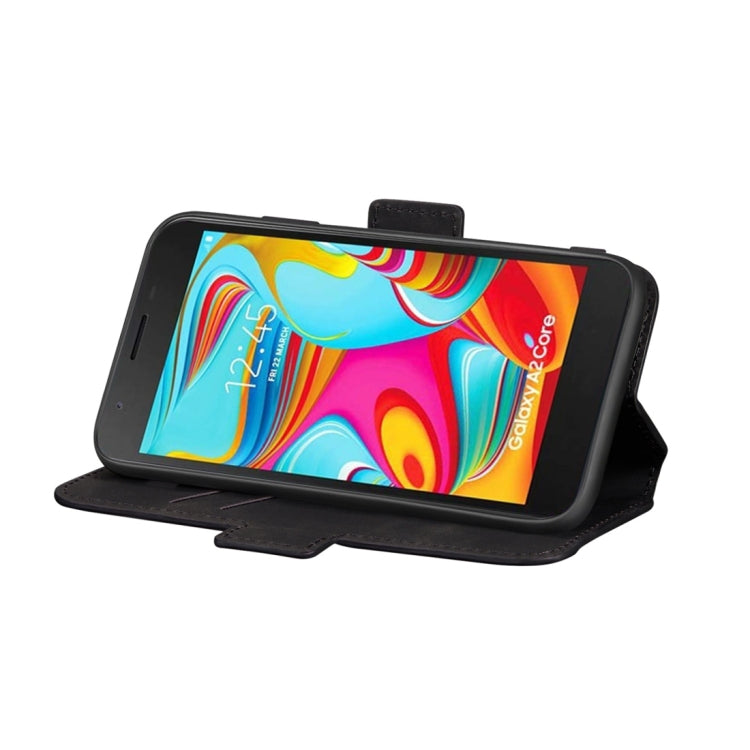For Galaxy A2 Core Retro Frosted Oil Side Horizontal Flip Case with Holder & Card Slots