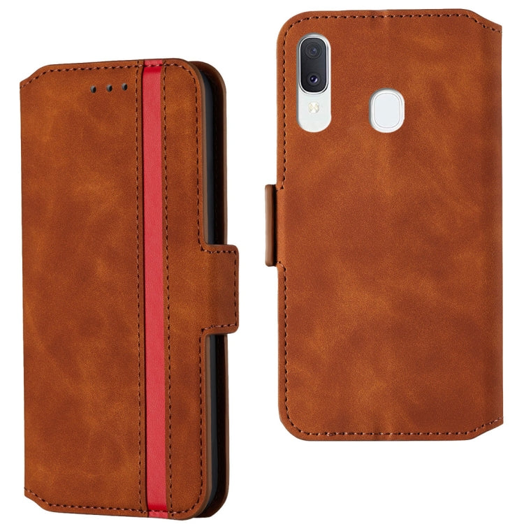 For Galaxy A20e Retro Frosted Oil Side Horizontal Flip Case with Holder & Card Slots