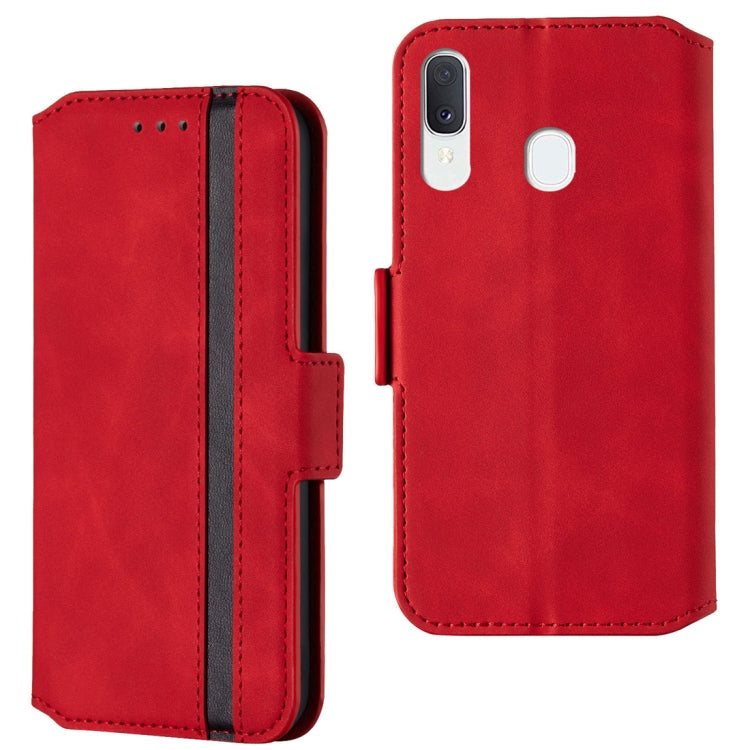 For Galaxy A20e Retro Frosted Oil Side Horizontal Flip Case with Holder & Card Slots