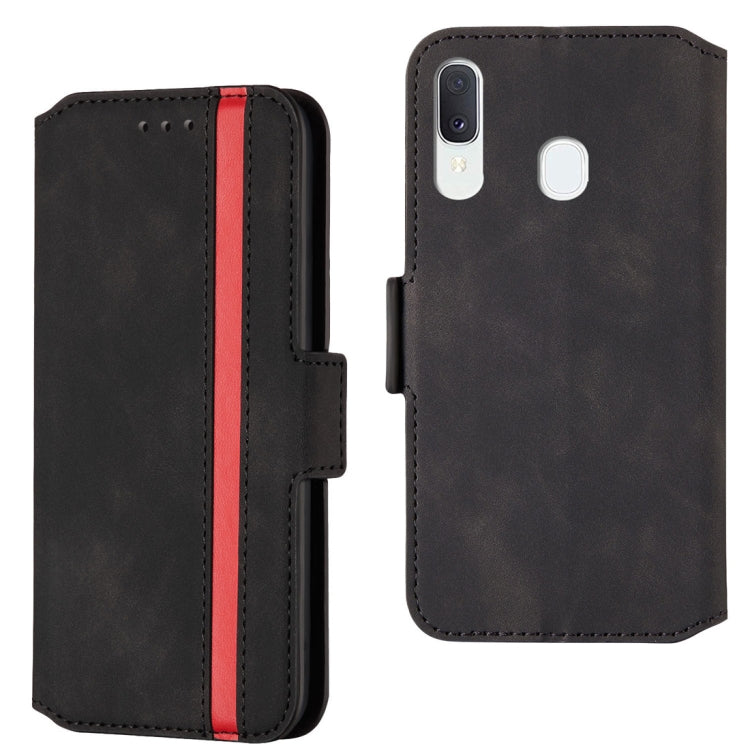 For Galaxy A20 / A30 Retro Frosted Oil Side Horizontal Flip Case with Holder & Card Slots