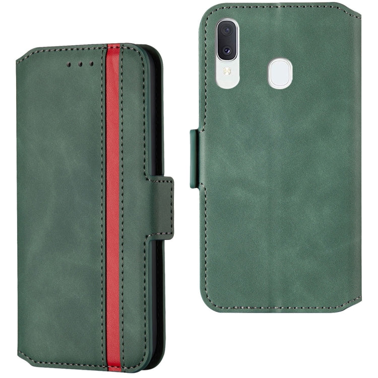 For Galaxy A20 / A30 Retro Frosted Oil Side Horizontal Flip Case with Holder & Card Slots