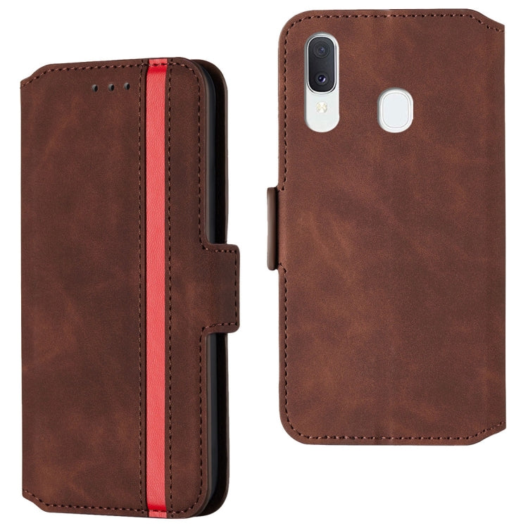For Galaxy A20 / A30 Retro Frosted Oil Side Horizontal Flip Case with Holder & Card Slots