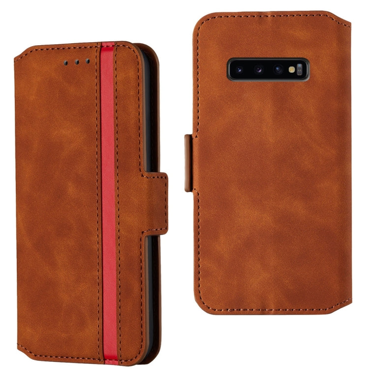 For Galaxy S10+ Retro Frosted Oil Side Horizontal Flip Case with Holder & Card Slots