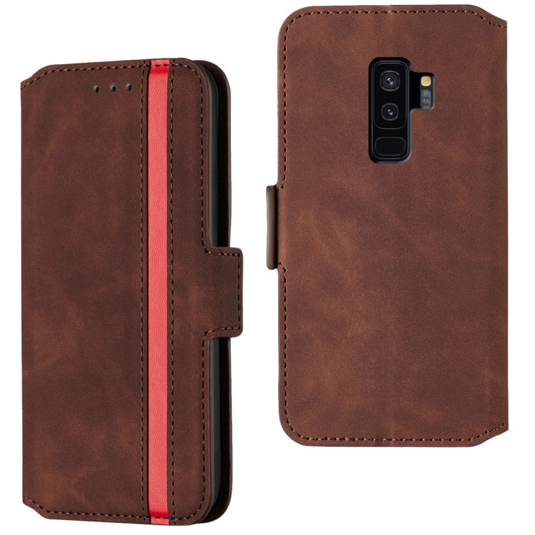 For Galaxy S9+ Retro Frosted Oil Side Horizontal Flip Case with Holder & Card Slots
