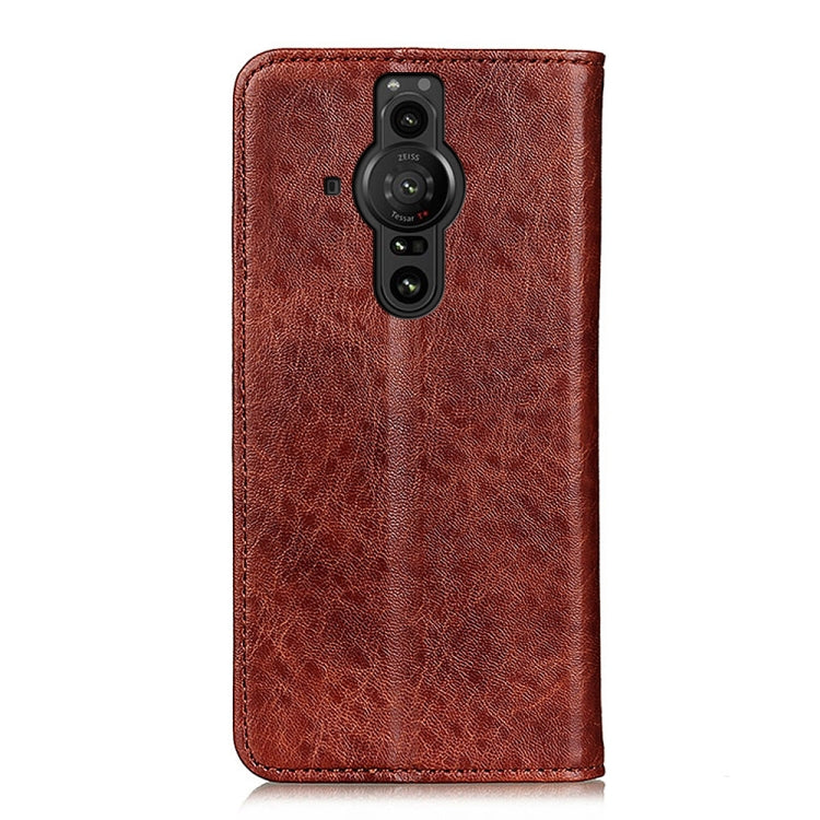 For Sony Xperia Pro-I Magnetic Crazy Horse Texture Horizontal Flip Leather Phone Case with Holder & Card Slots & Wallet