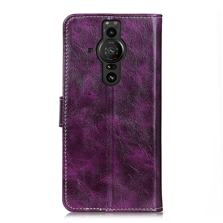 For Sony Xperia Pro-I Retro Crazy Horse Texture Horizontal Flip Leather Phone Case with Holder & Card Slots & Photo Frame & Wallet