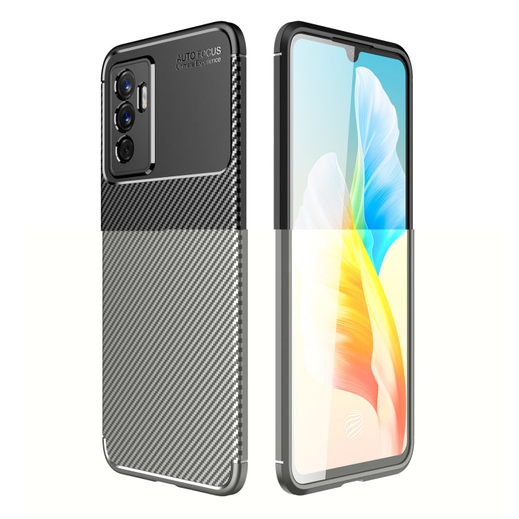 For vivo S10e Carbon Fiber Texture Shockproof TPU Phone Case