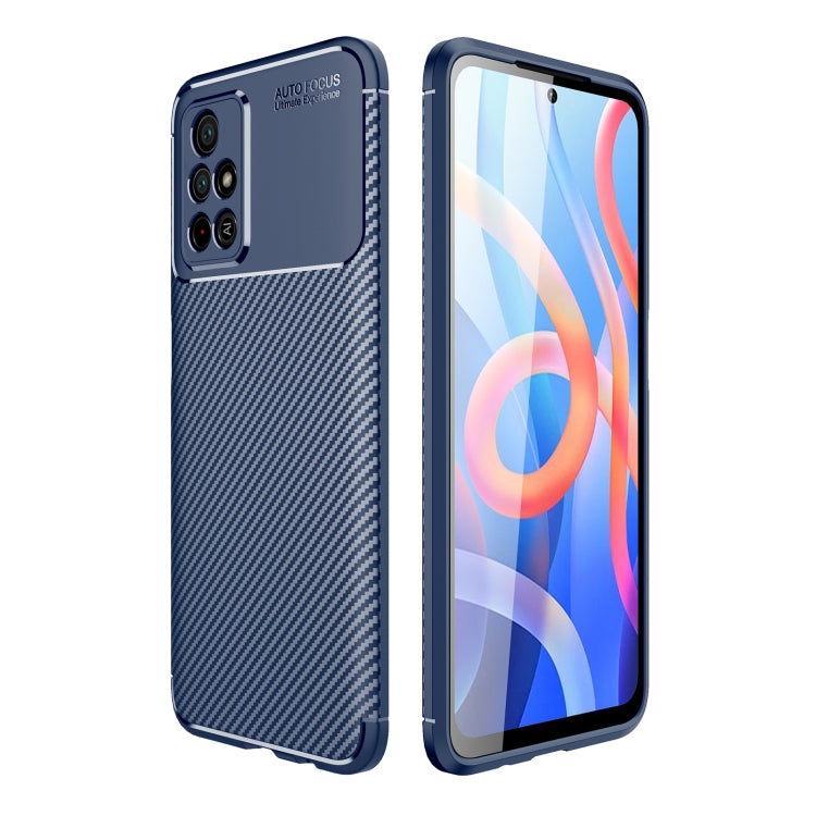 For Xiaomi Redmi Note 11 China Carbon Fiber Texture Shockproof TPU Phone Case