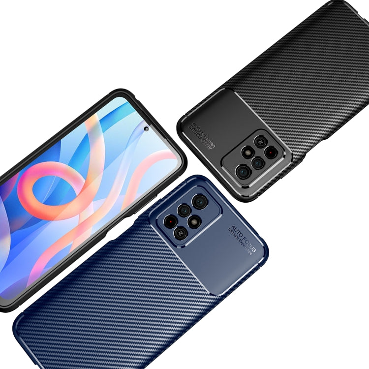 For Xiaomi Redmi Note 11 China Carbon Fiber Texture Shockproof TPU Phone Case