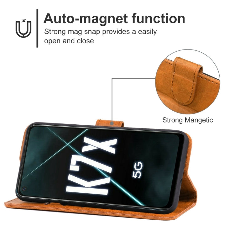For OPPO K7x Leather Phone Case