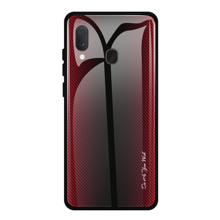 For Galaxy A20 / A30 Texture Gradient Glass Protective Case