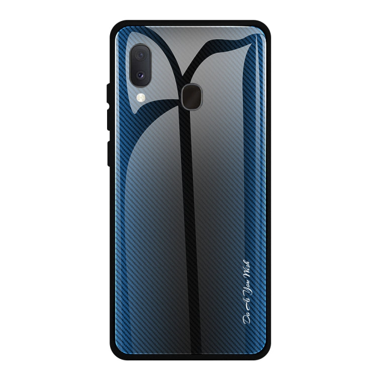 For Galaxy A20 / A30 Texture Gradient Glass Protective Case