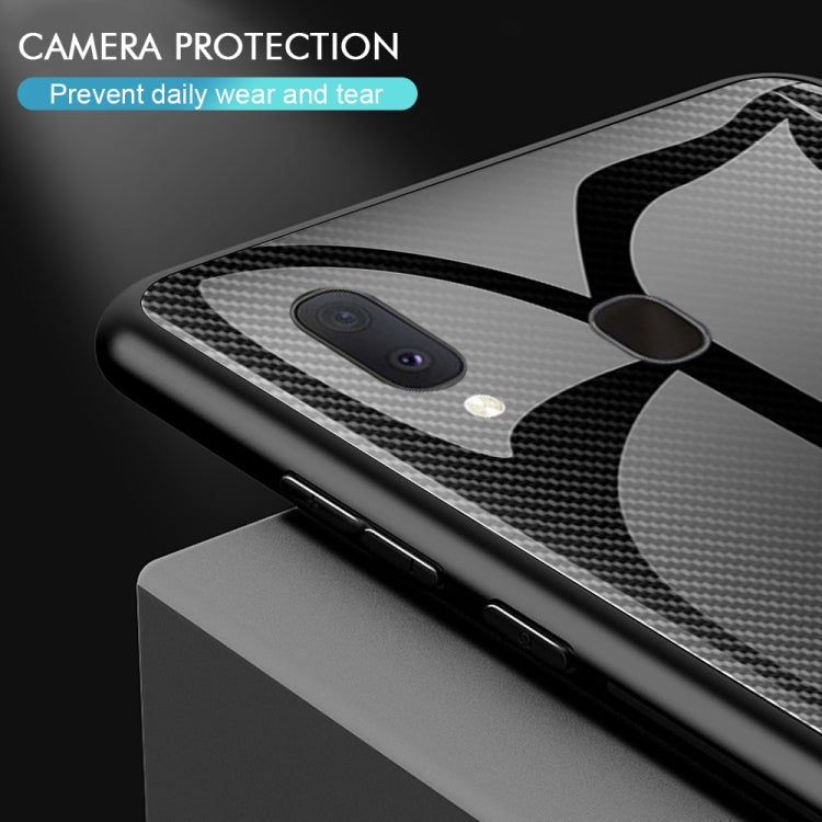 For Galaxy A20 / A30 Texture Gradient Glass Protective Case