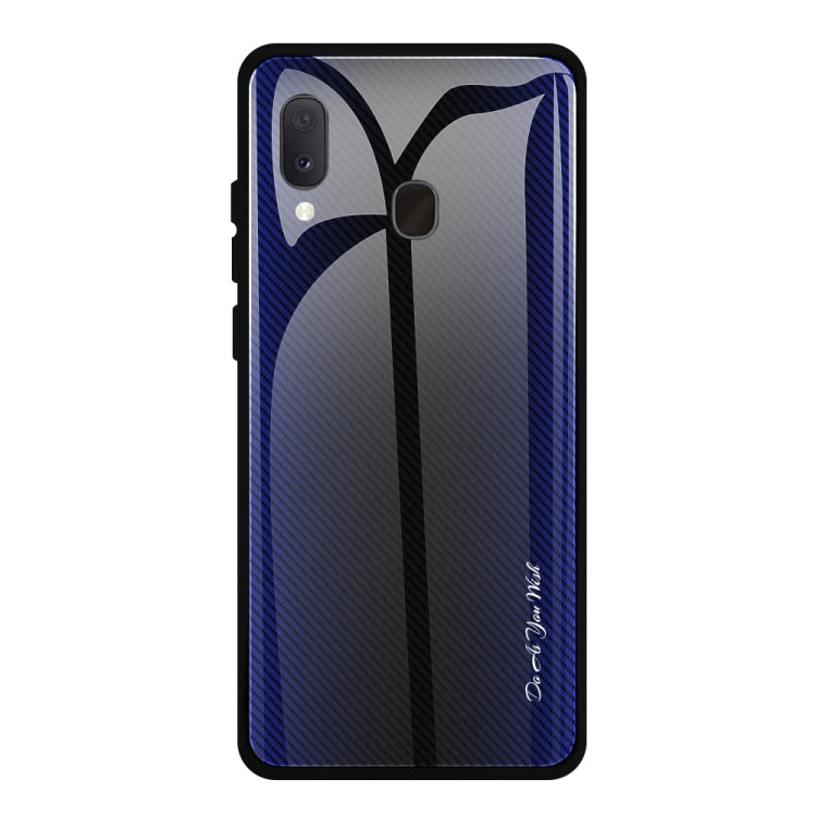 For Galaxy A20 / A30 Texture Gradient Glass Protective Case