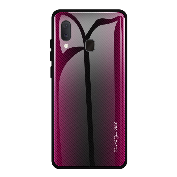 For Galaxy A20 / A30 Texture Gradient Glass Protective Case