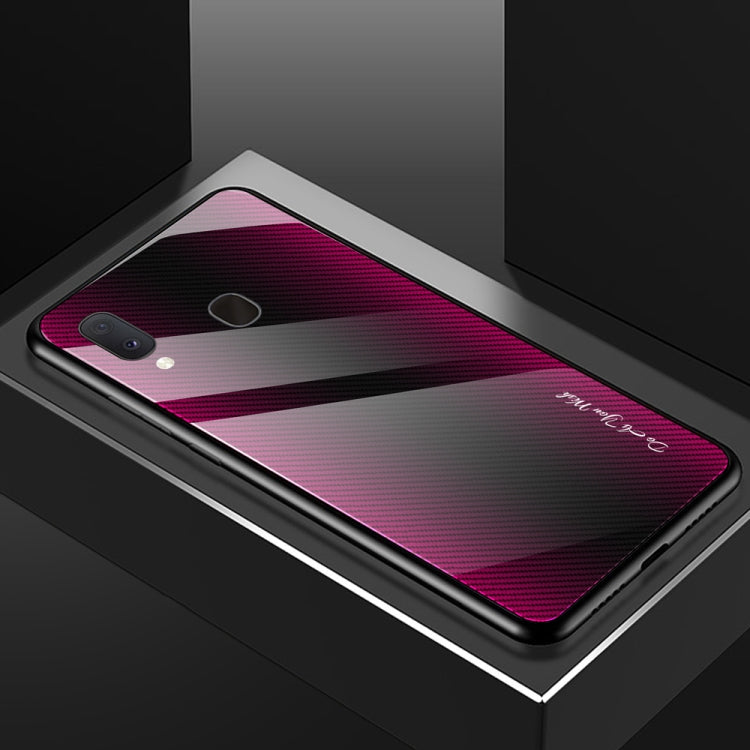 For Galaxy A20 / A30 Texture Gradient Glass Protective Case