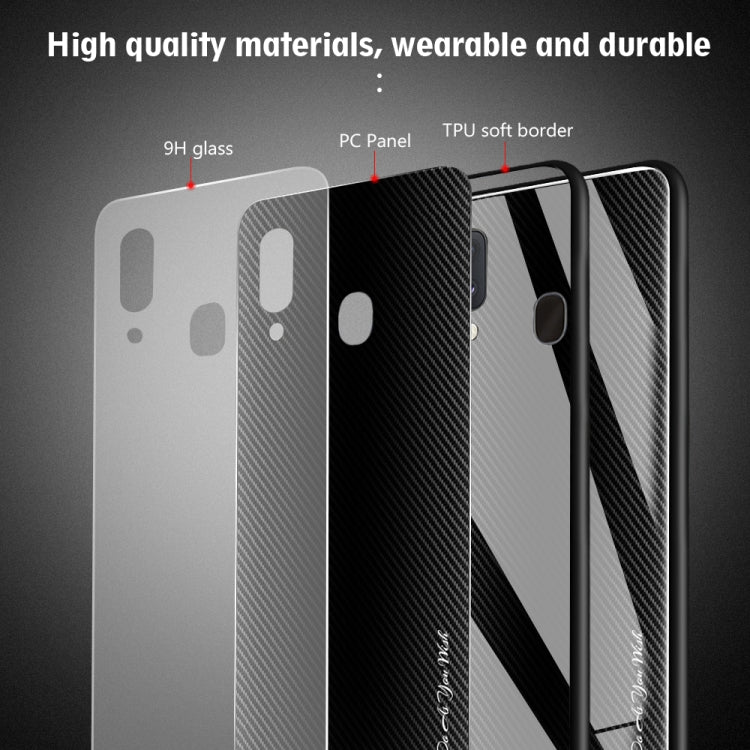 For Galaxy A20 / A30 Texture Gradient Glass Protective Case