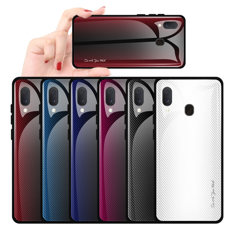 For Galaxy A20 / A30 Texture Gradient Glass Protective Case