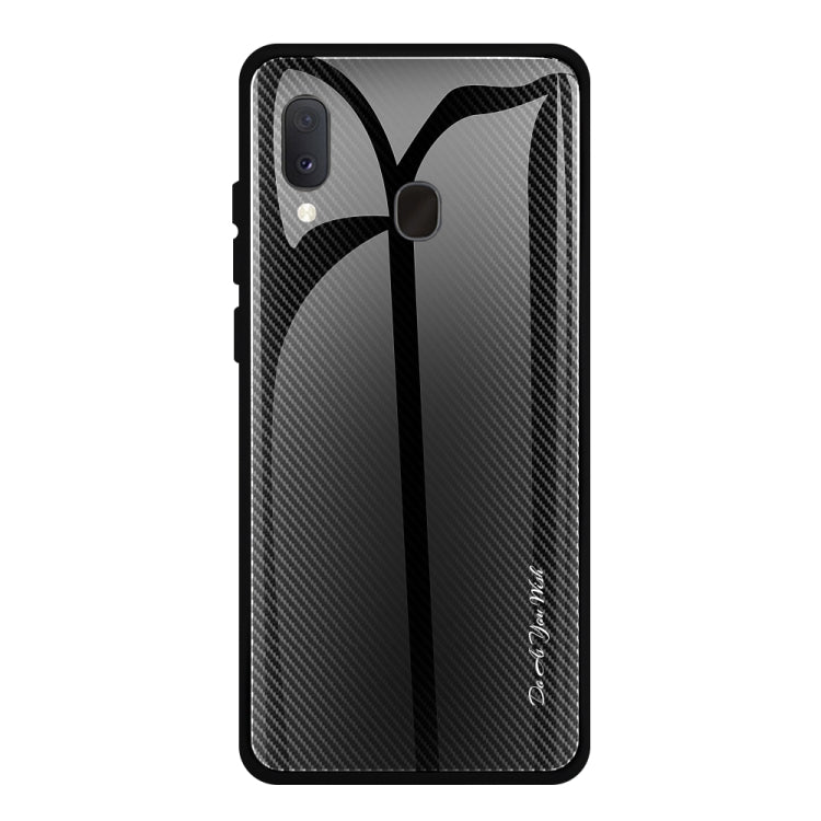 For Galaxy A20 / A30 Texture Gradient Glass Protective Case