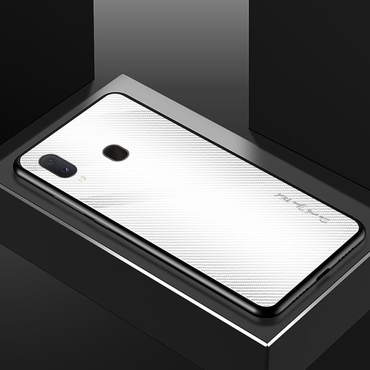 For Galaxy A20 / A30 Texture Gradient Glass Protective Case
