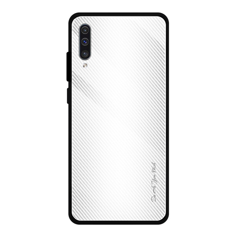 For Galaxy A50 Texture Gradient Glass Protective Case
