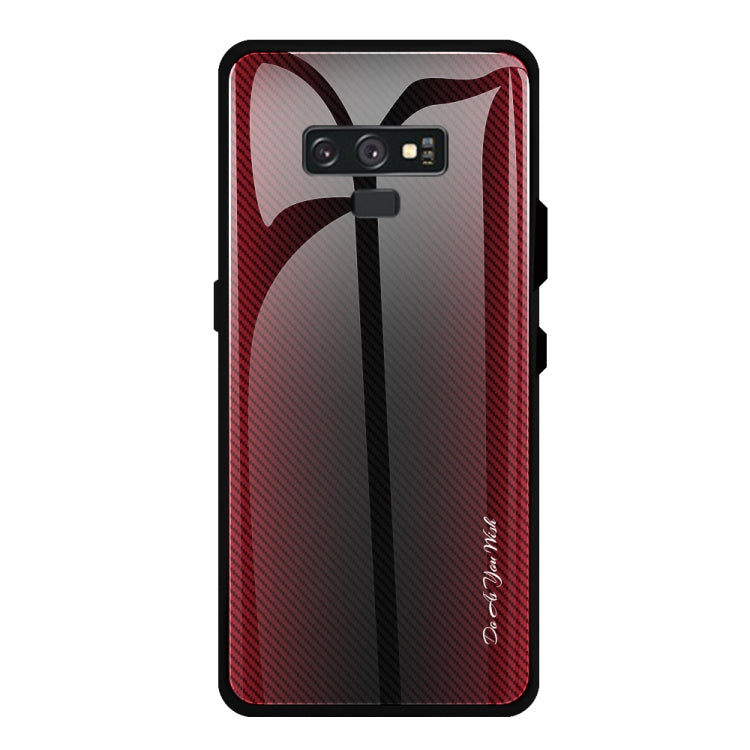 For Galaxy Note 9 Texture Gradient Glass Protective Case