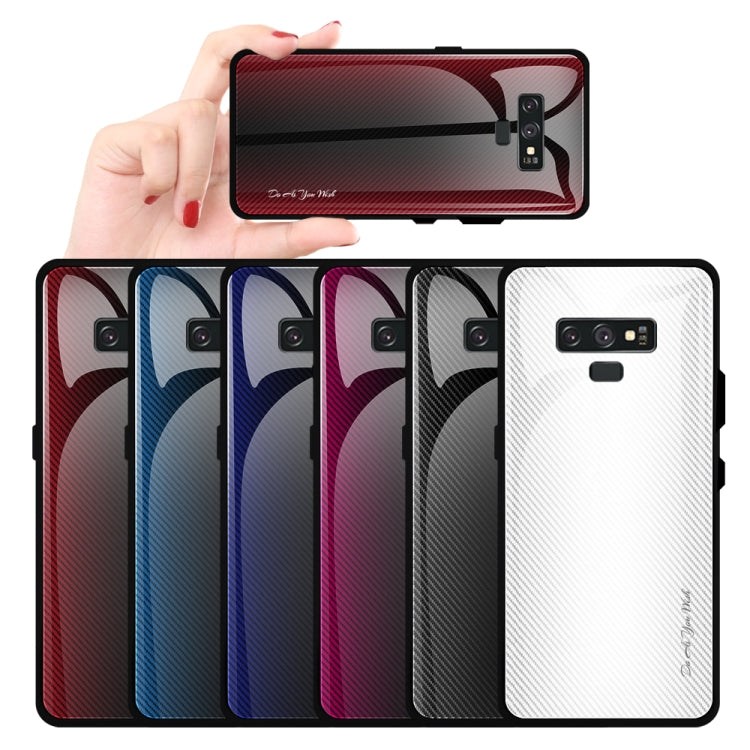 For Galaxy Note 9 Texture Gradient Glass Protective Case