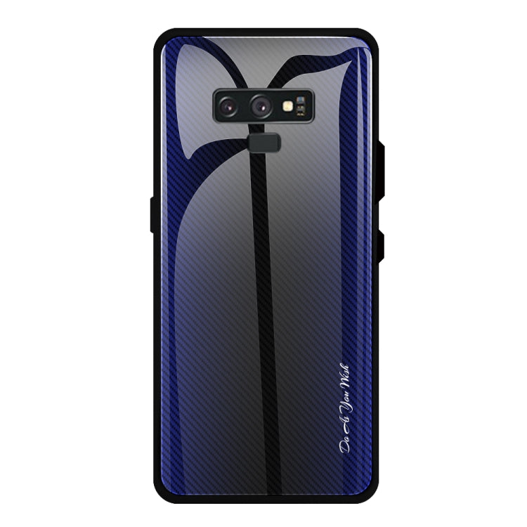 For Galaxy Note 9 Texture Gradient Glass Protective Case