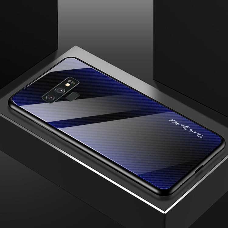 For Galaxy Note 9 Texture Gradient Glass Protective Case