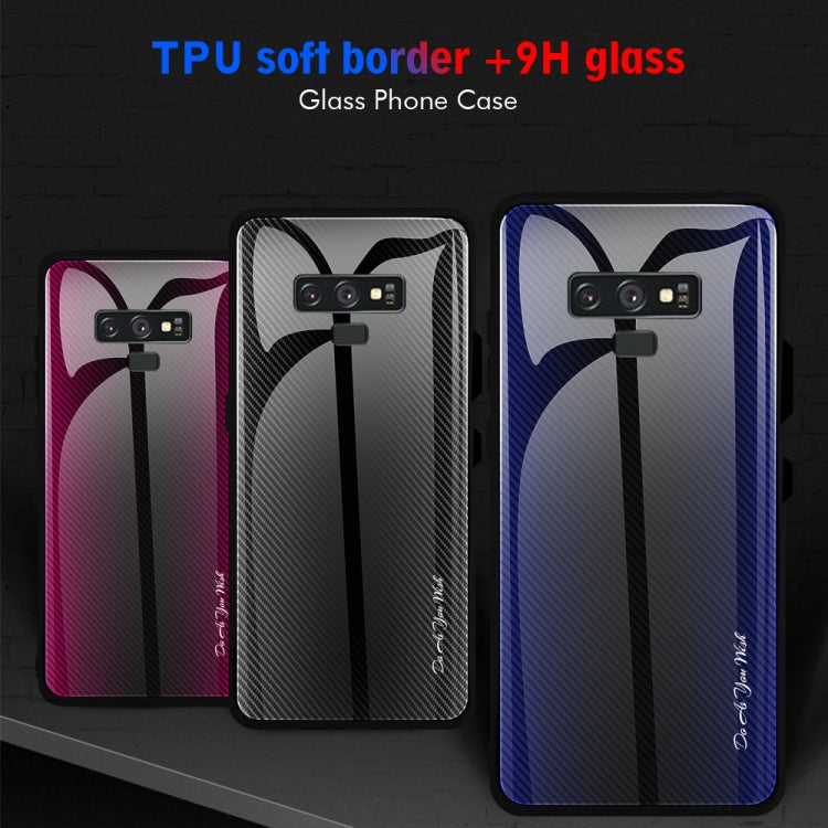 For Galaxy Note 9 Texture Gradient Glass Protective Case