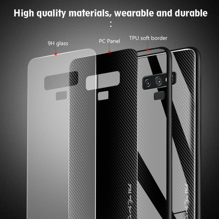 For Galaxy Note 9 Texture Gradient Glass Protective Case