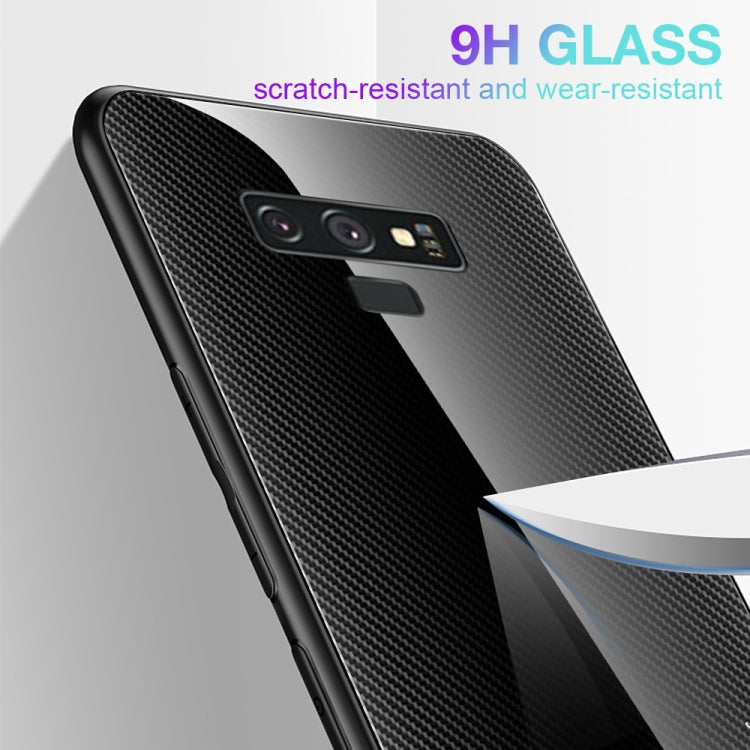 For Galaxy Note 9 Texture Gradient Glass Protective Case