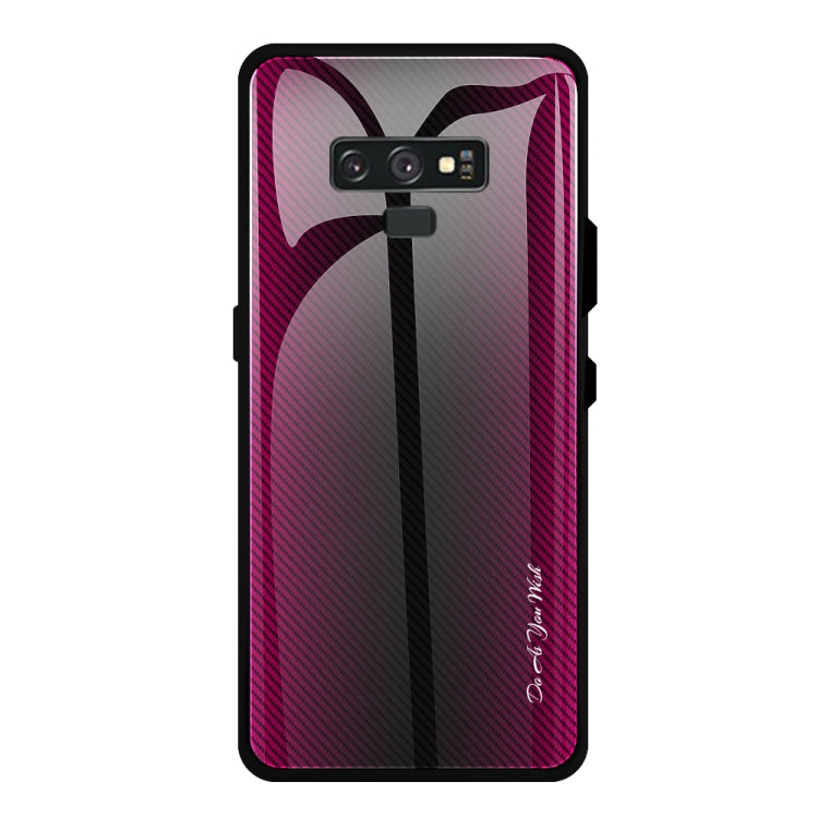 For Galaxy Note 9 Texture Gradient Glass Protective Case