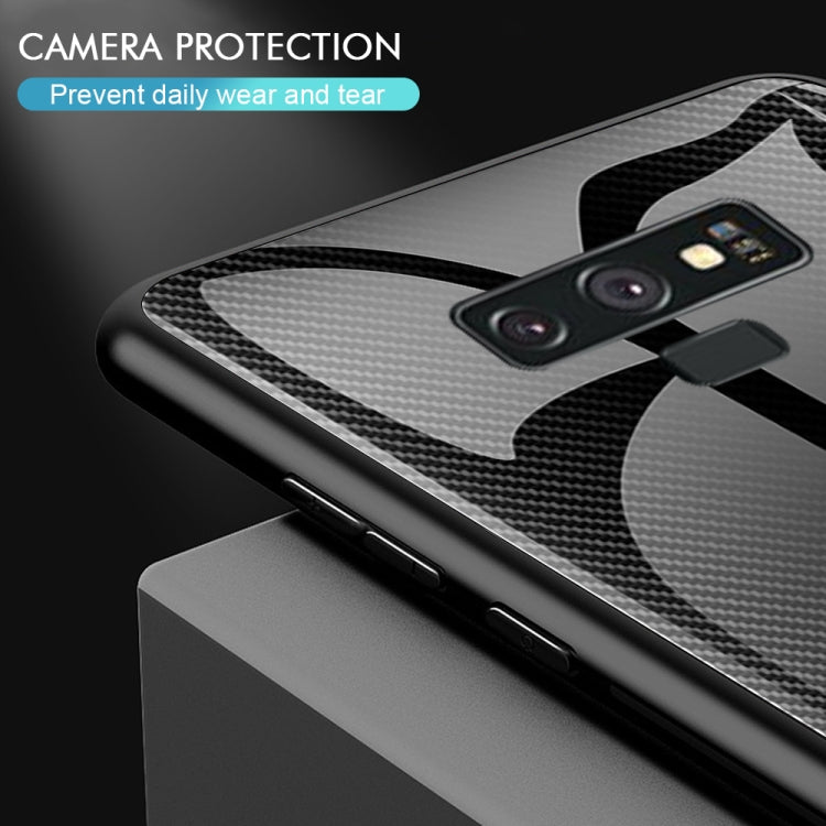 For Galaxy Note 9 Texture Gradient Glass Protective Case