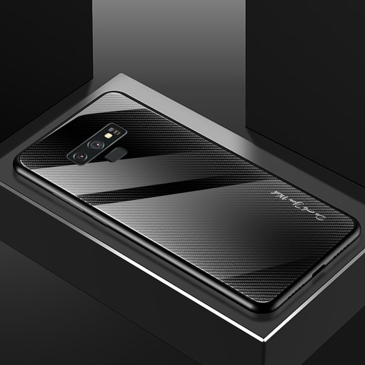 For Galaxy Note 9 Texture Gradient Glass Protective Case