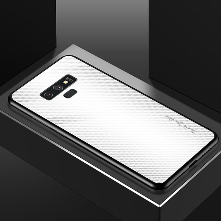 For Galaxy Note 9 Texture Gradient Glass Protective Case