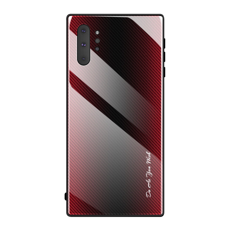 For Galaxy Note 10 Pro Texture Gradient Glass Protective Case