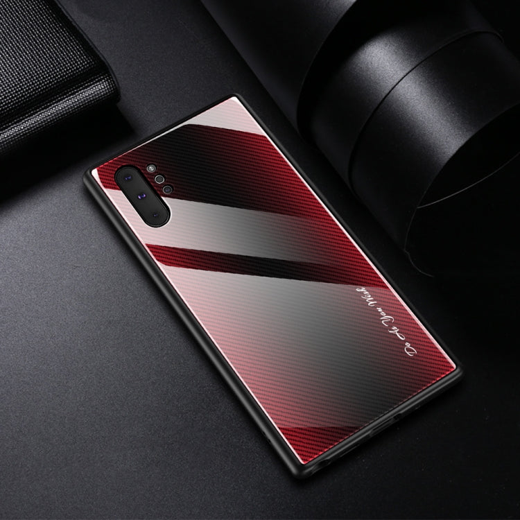 For Galaxy Note 10 Pro Texture Gradient Glass Protective Case