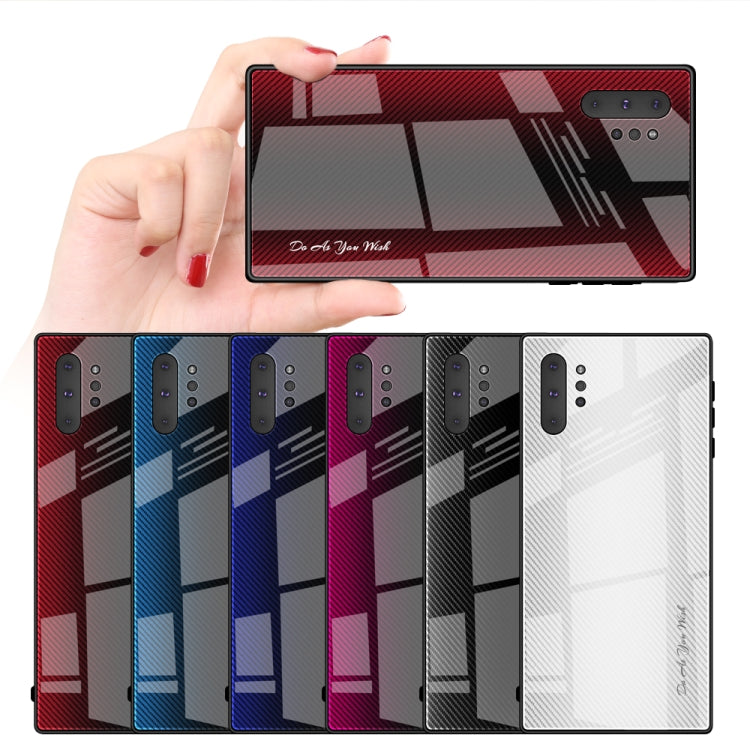 For Galaxy Note 10 Pro Texture Gradient Glass Protective Case