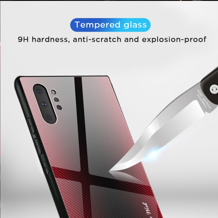 For Galaxy Note 10 Pro Texture Gradient Glass Protective Case
