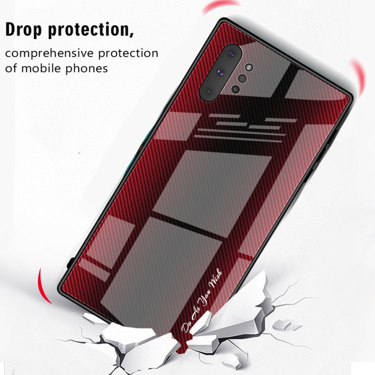 For Galaxy Note 10 Pro Texture Gradient Glass Protective Case