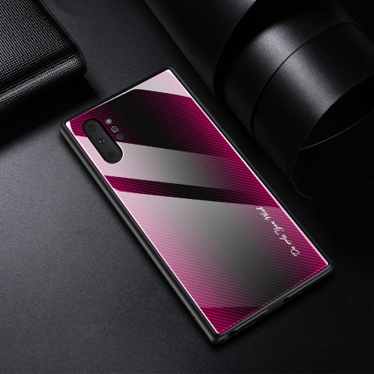 For Galaxy Note 10 Pro Texture Gradient Glass Protective Case