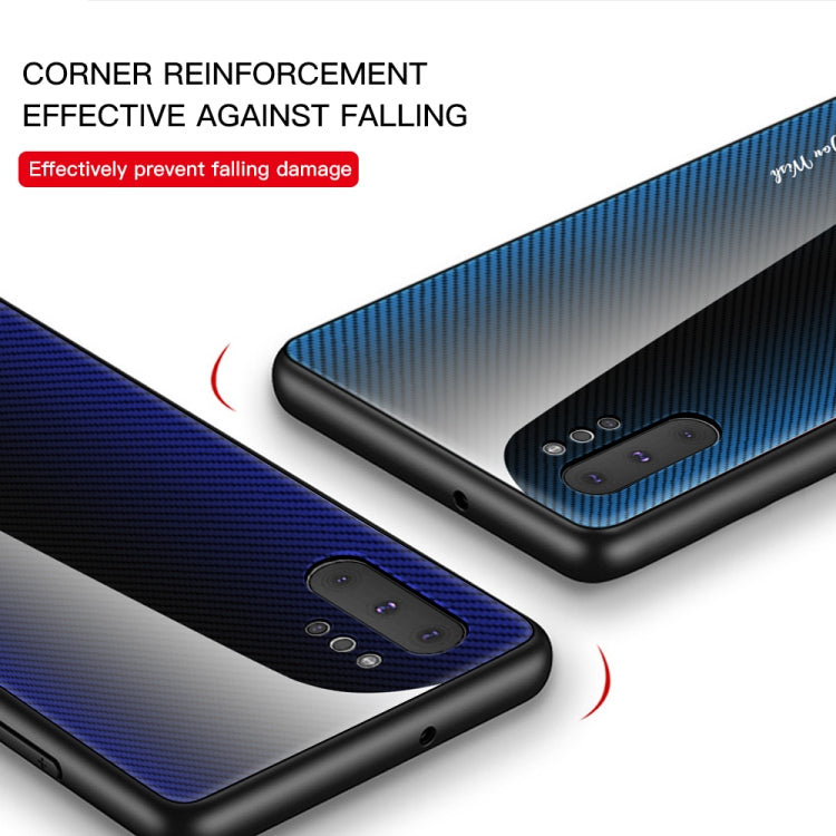 For Galaxy Note 10 Pro Texture Gradient Glass Protective Case