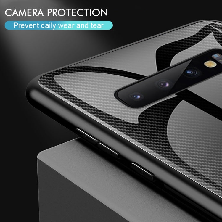 For Galaxy S10 Texture Gradient Glass Protective Case